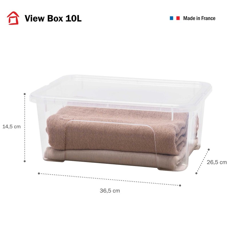 Sundis Lot De 6 Boîtes De Rangement En Plastique Transparent 10L Avec Couvercle VIEW BOX