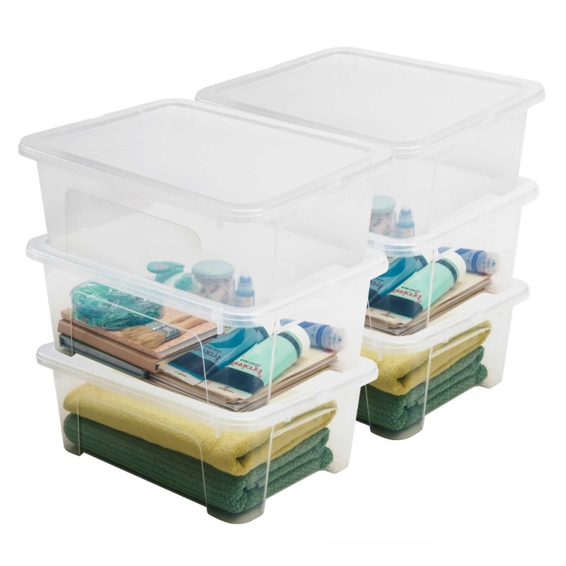 sundis Lot de 6 boîtes de rangement en plastique transparent 17L avec couvercle VIEW BOX