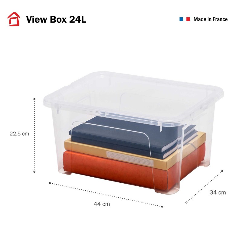 Sundis Lot De 6 Boîtes De Rangement En Plastique Transparent 24L Avec Couvercle VIEW BOX