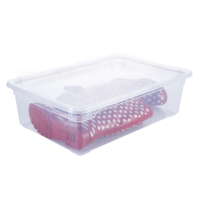 Sundis Lot De 6 Boîtes De Rangement En Plastique Transparent 22L Avec Couvercle CLEAR BOX