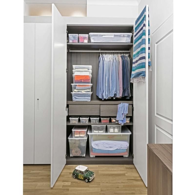Sundis Lot De 6 Boîtes De Rangement En Plastique Transparent 22L Avec Couvercle CLEAR BOX