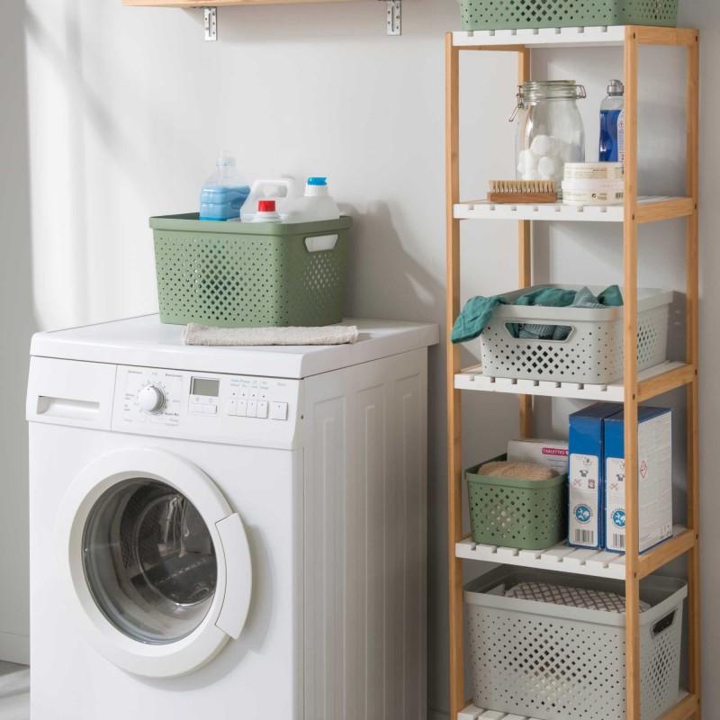 Sundis Lot De 6 Paniers De Rangement 10l En Plastique Recyclé PIXEL - Blanc Cassé