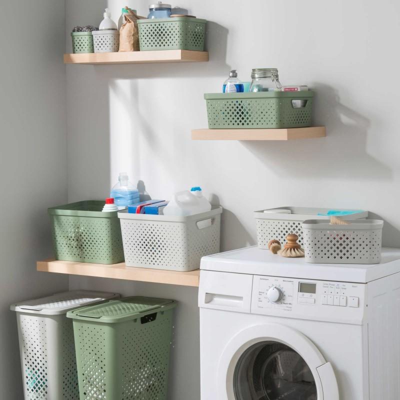 Sundis Lot De 6 Paniers De Rangement En Plastique 10l PIXEL - Vert Sauge