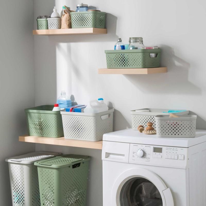 Sundis Lot De 6 Paniers De Rangement En Plastique 16l PIXEL - Blanc Cassé