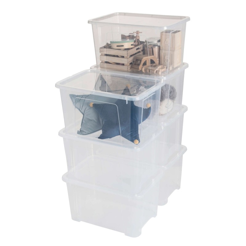 sundis Lot de 7 boîtes de rangement en plastique transparent 45L avec couvercle VIEW BOX
