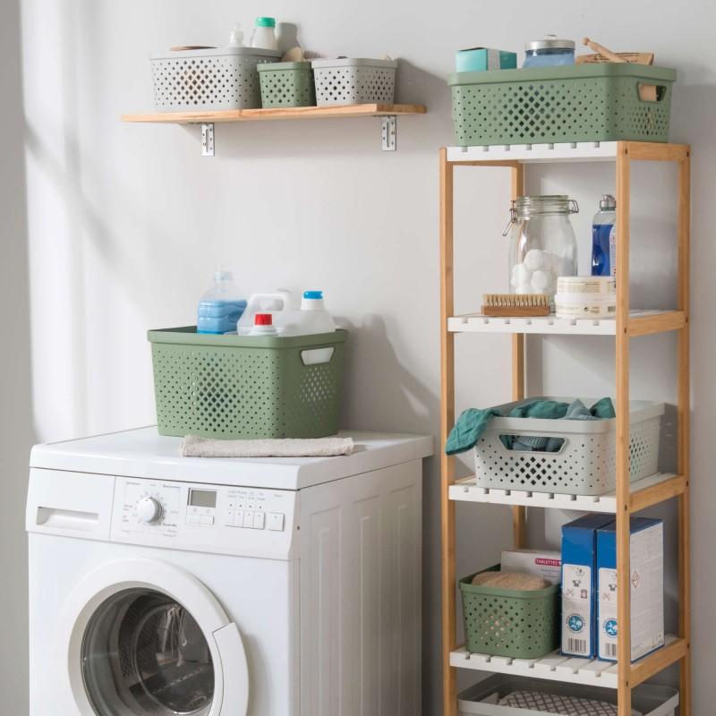 Sundis Lot De 8 Paniers De Rangement En Plastique 4 5l PIXEL - Blanc Cassé