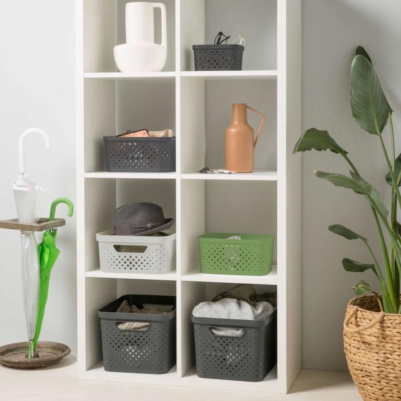 Sundis Lot De 8 Paniers De Rangement En Plastique 4 5l PIXEL - Blanc Cassé