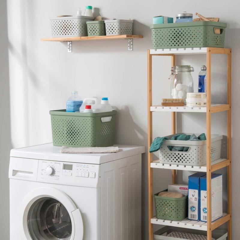 Sundis Lot De 8 Paniers De Rangement En Plastique 4 5l PIXEL - Vert Sauge