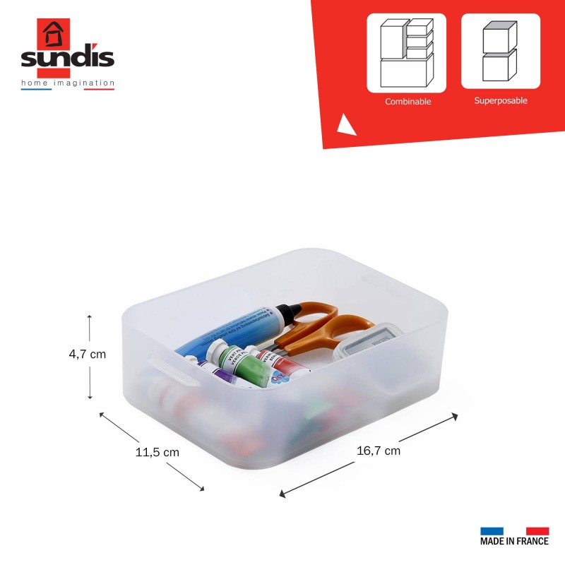Sundis Lot De 8 Petites Boîtes De Rangement En Plastique Transparent Format A6 Pure Box