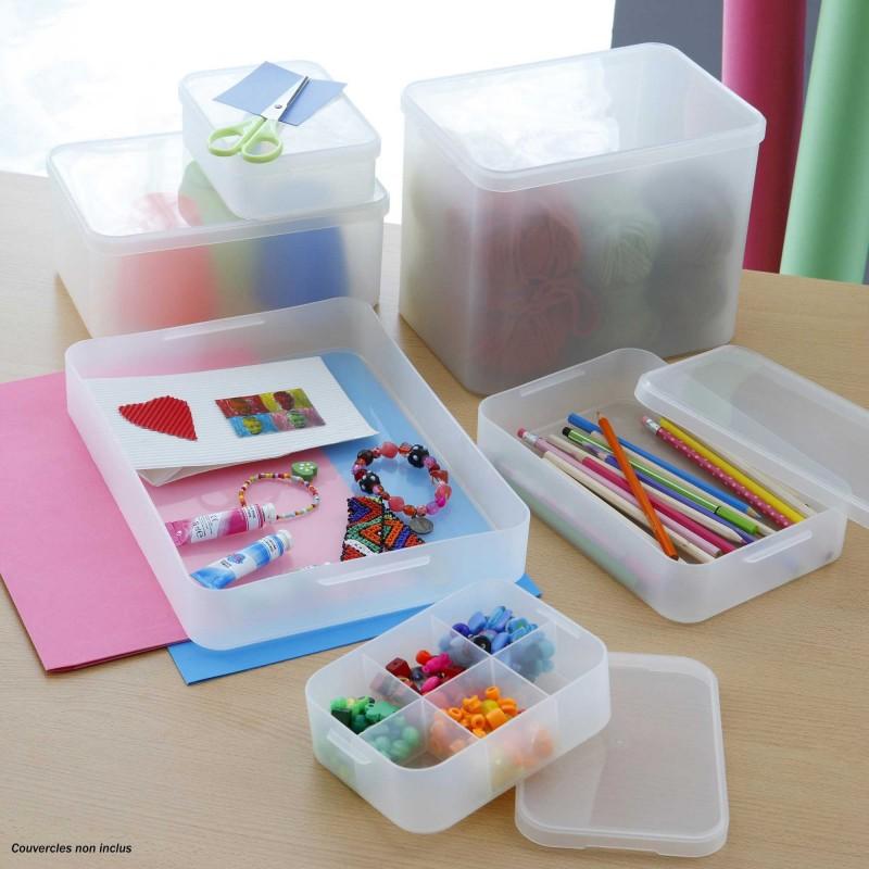 Sundis Lot De 8 Petites Boîtes De Rangement En Plastique Transparent Format A5 PURE BOX