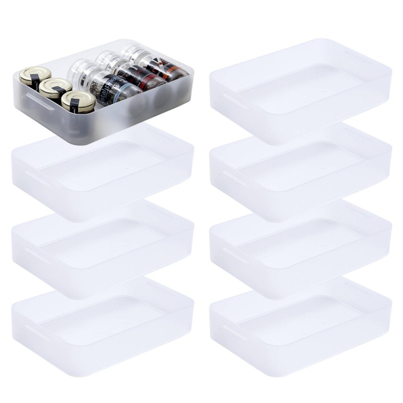 sundis Lot de 8 petites boîtes de rangement en plastique transparent format A5 PURE BOX