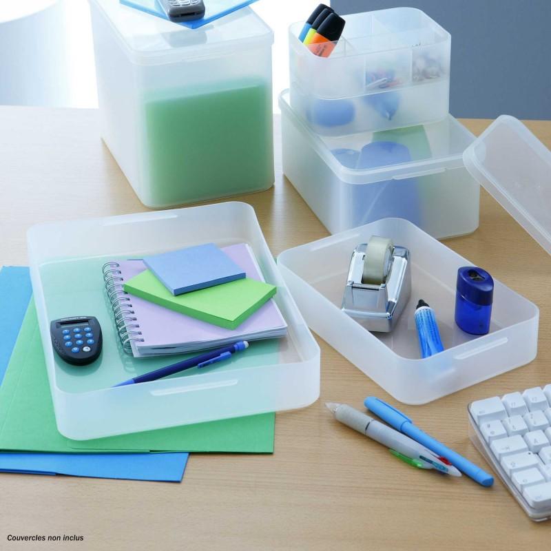 Sundis Lot De 8 Petites Boîtes De Rangement En Plastique Transparent Format A5 PURE BOX