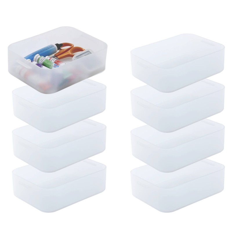 sundis Lot de 8 petites boîtes de rangement en plastique transparent format A6 Pure Box