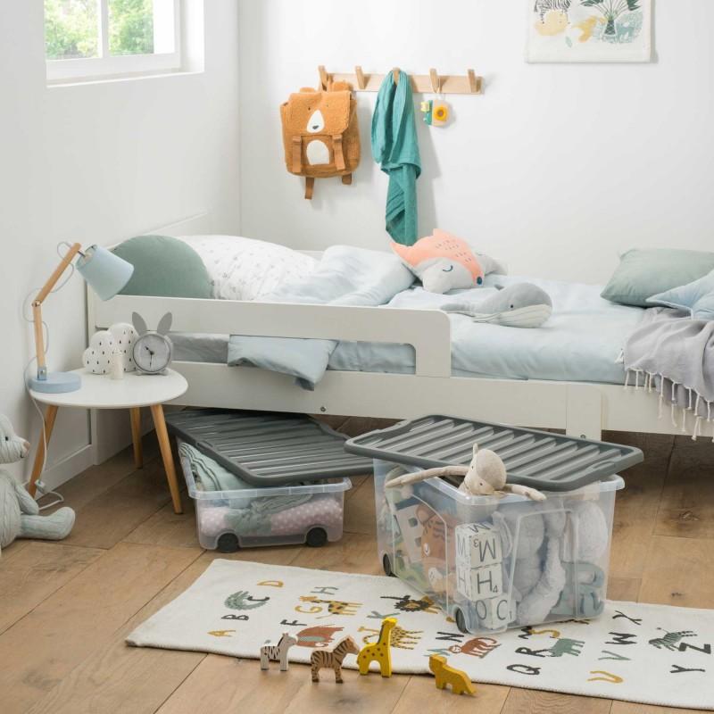 Sundis Lots De 6 Boîtes De Rangement à Roulettes 50L Avec Couvercle VENTILO - Gris