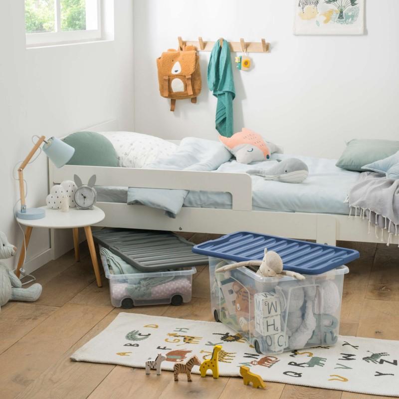 Sundis Lots De 6 Boîtes De Rangement à Roulettes 50L Avec Couvercle VENTILO - Bleu