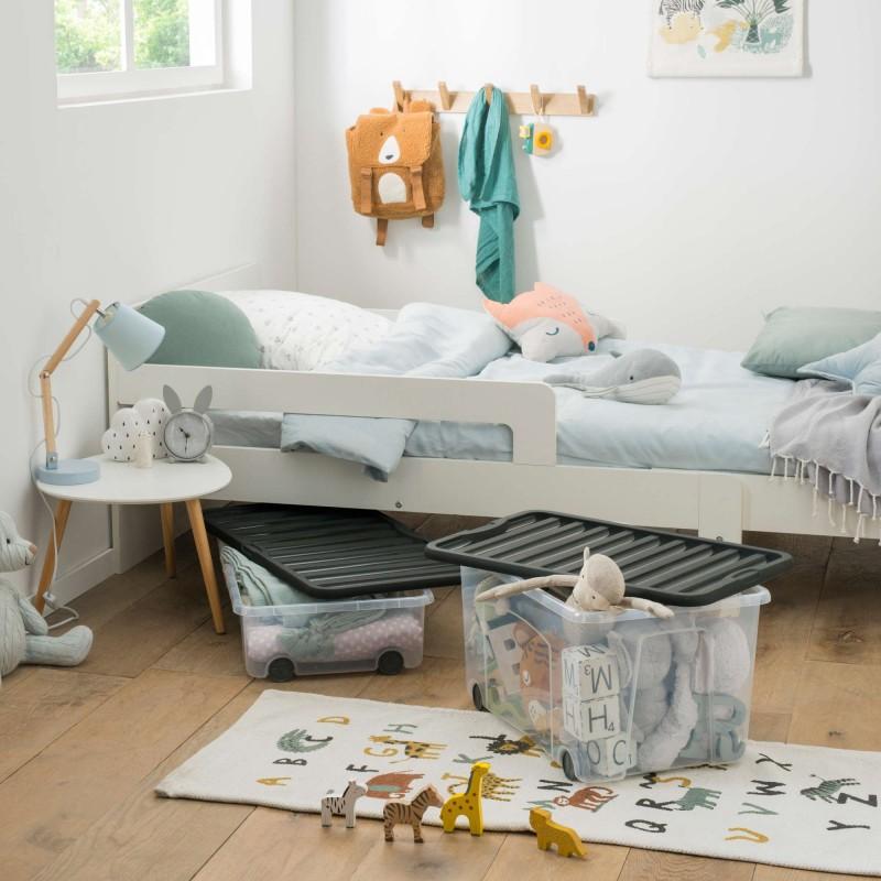 Sundis Lots De 6 Boîtes De Rangement à Roulettes 50L Avec Couvercle VENTILO - Noir