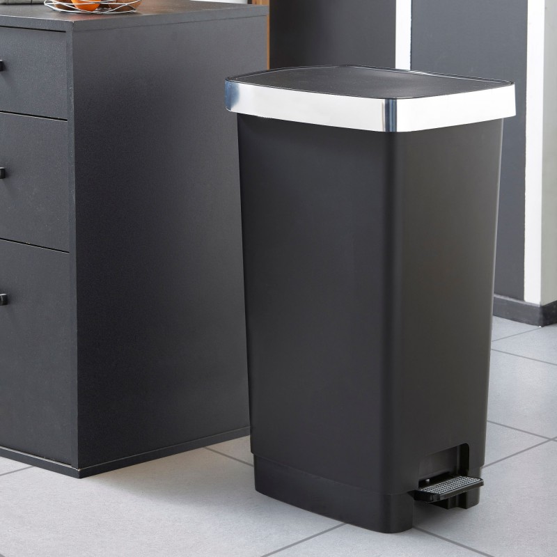 Sundis Poubelle à Pédale 40 Litres Rectangulaire En Plastique Recyclé RING BIN - Métal