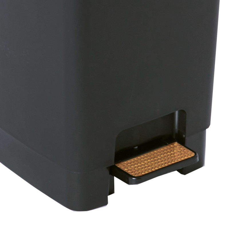 Sundis Poubelle à Pédale 40 Litres Rectangulaire En Plastique Recyclé RING BIN - Cuivre