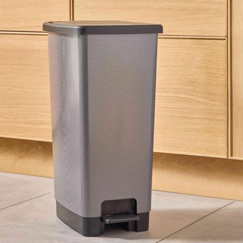 Sundis Poubelle à Pédale 40 Litres Rectangulaire En Plastique Recyclé COVER BIN - Carbone