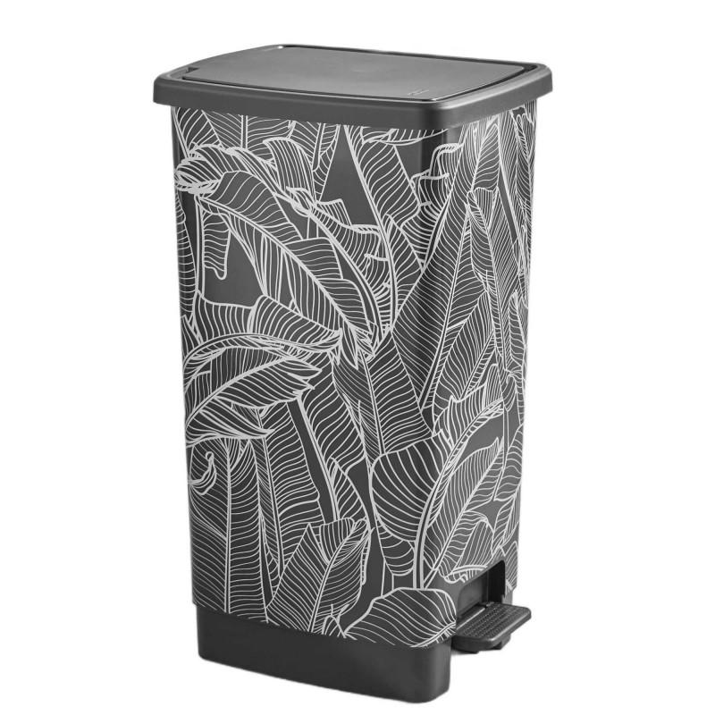 sundis Poubelle à pédale 40 litres rectangulaire en plastique recyclé COVER BIN - jungle