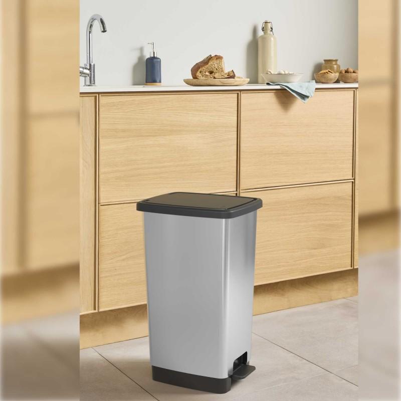 Sundis Poubelle à Pédale 40 Litres Rectangulaire En Plastique Recyclé COVER BIN