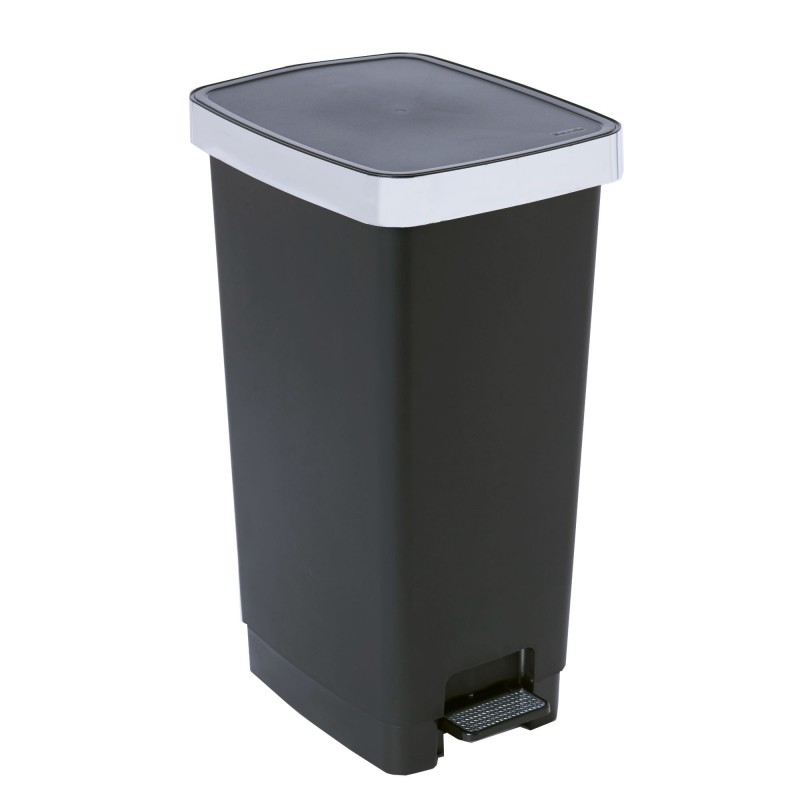 sundis Poubelle à pédale 40 litres rectangulaire en plastique recyclé RING BIN - métal