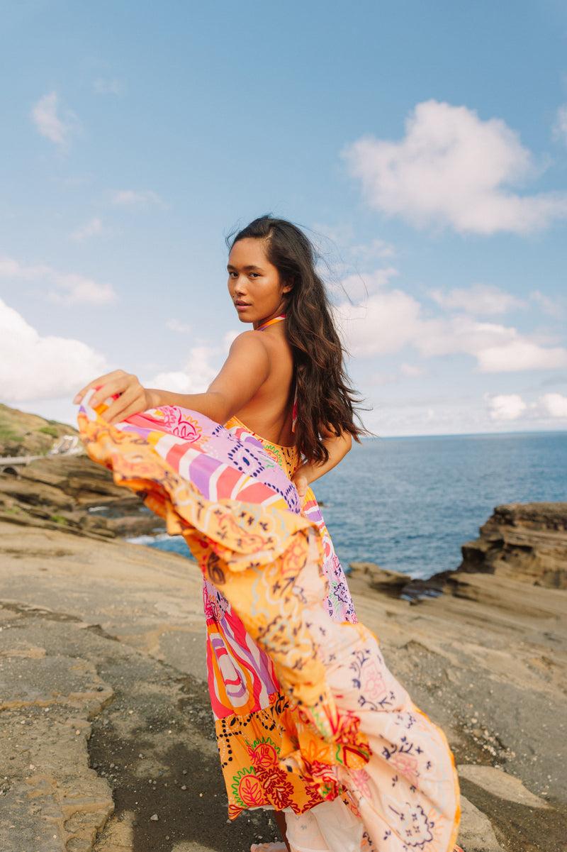 Sundress CAMILA LONG DRESS MIX COMPORTA / SAINT TROPEZ