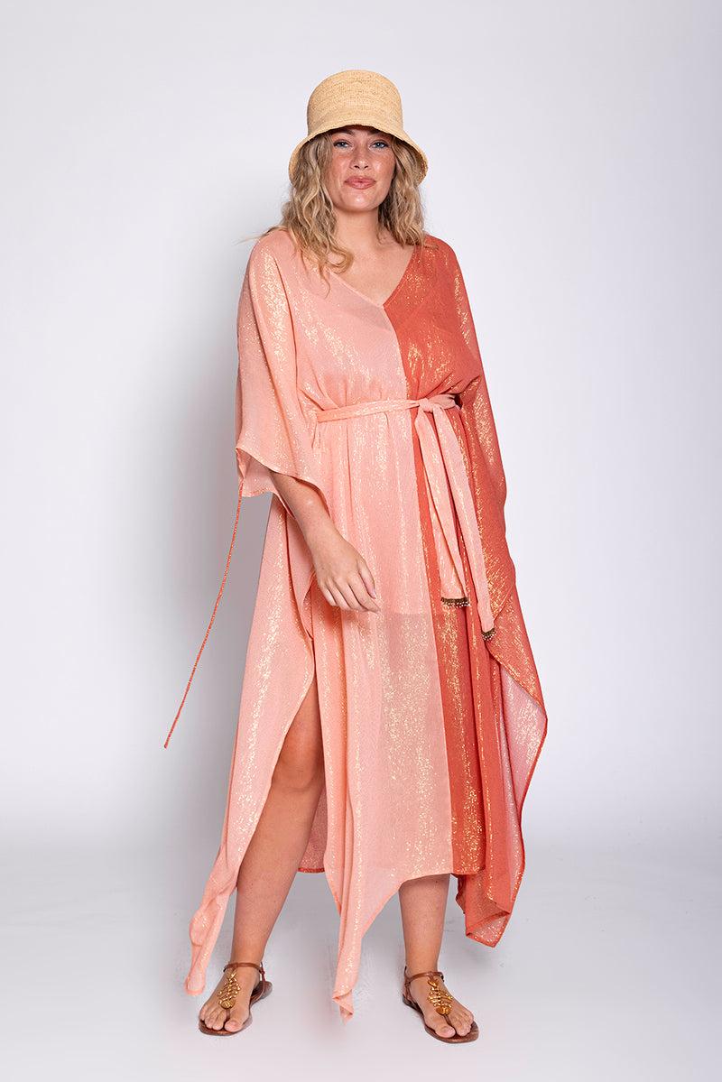 Sundress INKA COVERUP MARBELLA BICOLOR TAN & TERRACOTTA
