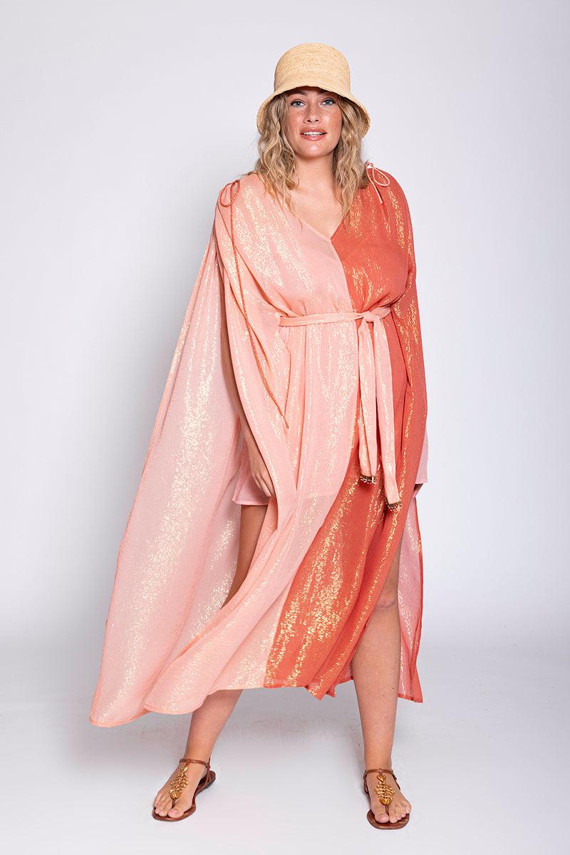 sundress INKA COVERUP MARBELLA BICOLOR TAN & TERRACOTTA