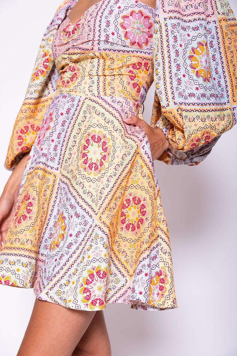 Sundress ABBY SHORT DRESS ST TROPEZ LINEN