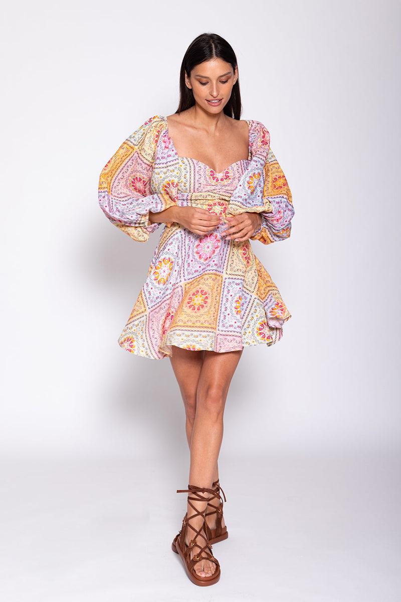 sundress ABBY SHORT DRESS ST TROPEZ LINEN