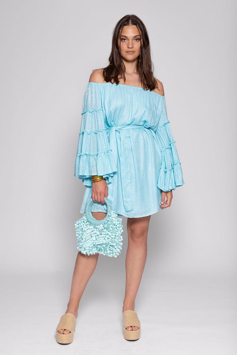 sundress ADINA SHORT DRESS SAINT BARTH POOL