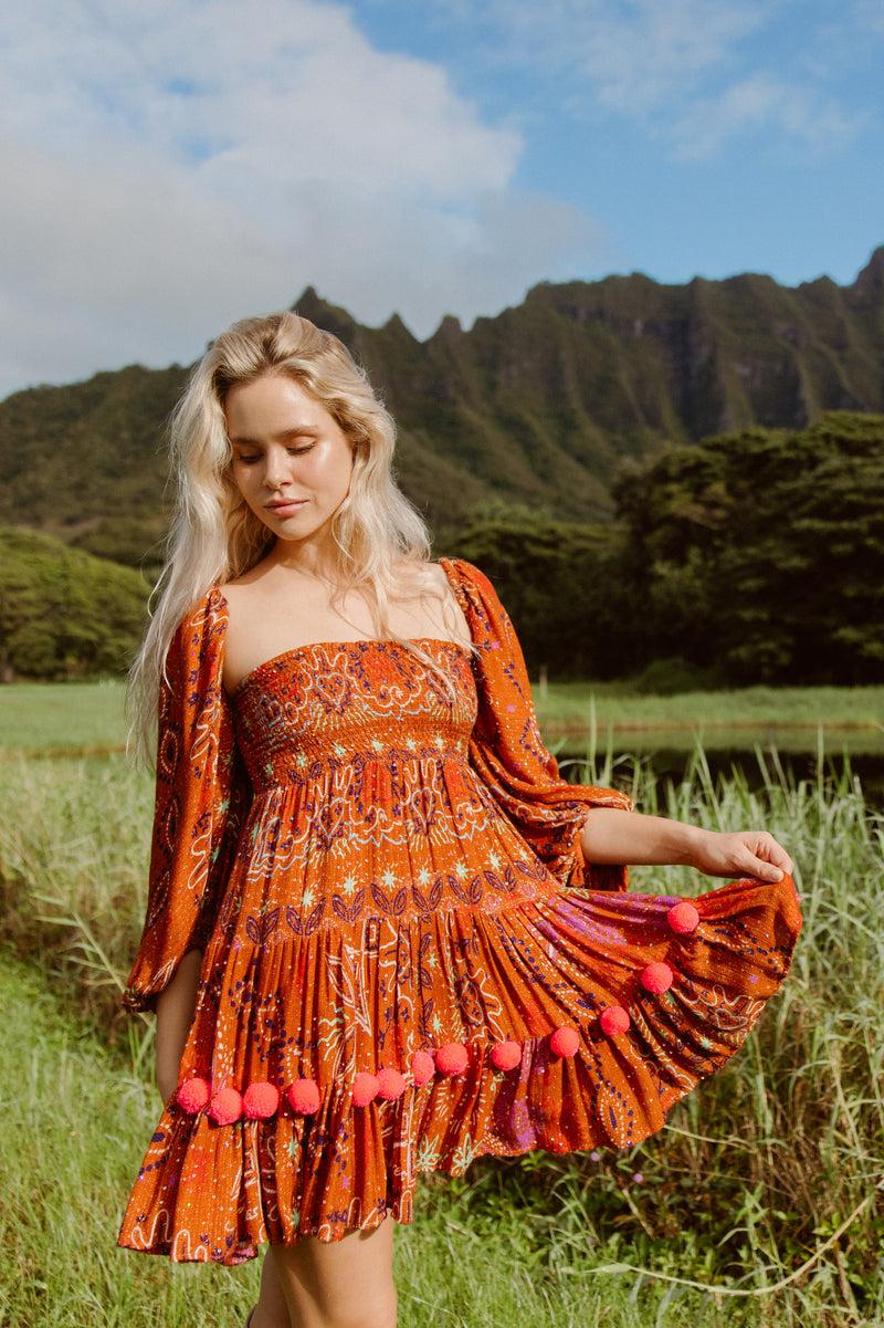 sundress ALESSIA DRESS SAINT TROPEZ BROWN