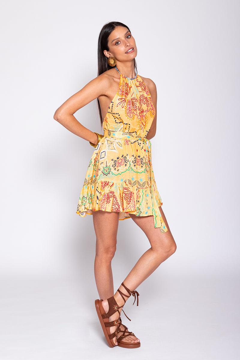 sundress ALICE SHORT DRESS SAINT TROPEZ YELLOW