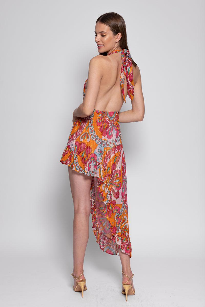 Sundress AMINA DRESS MARBELLA HAVANA FRAMBOISE