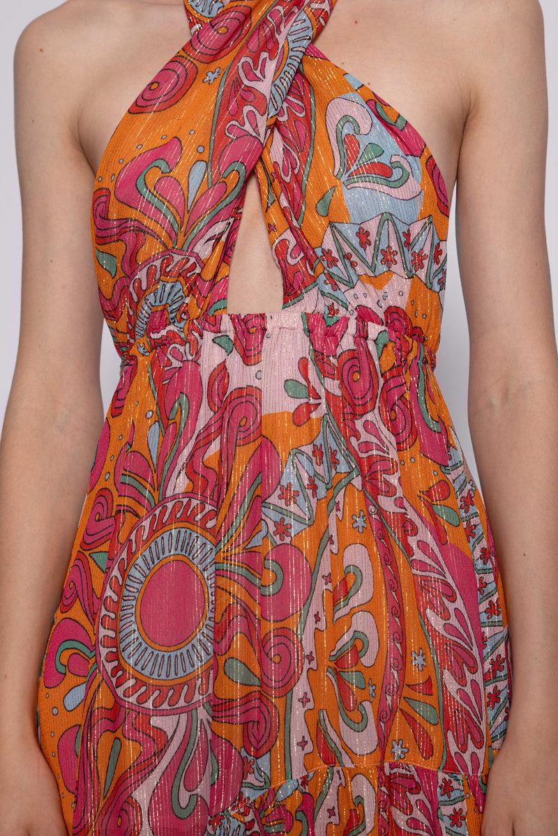 Sundress AMINA DRESS MARBELLA HAVANA FRAMBOISE