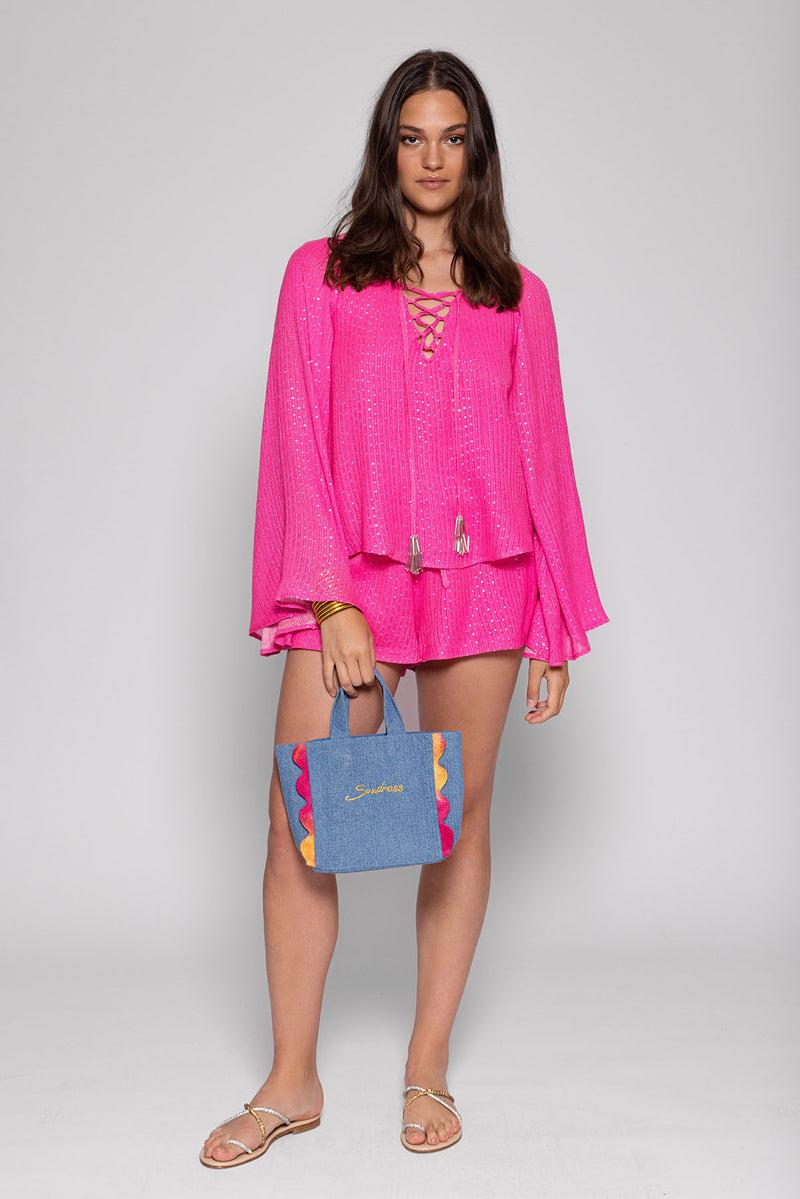 sundress ANAIS SHORT SAINT BARTH NEON PINK