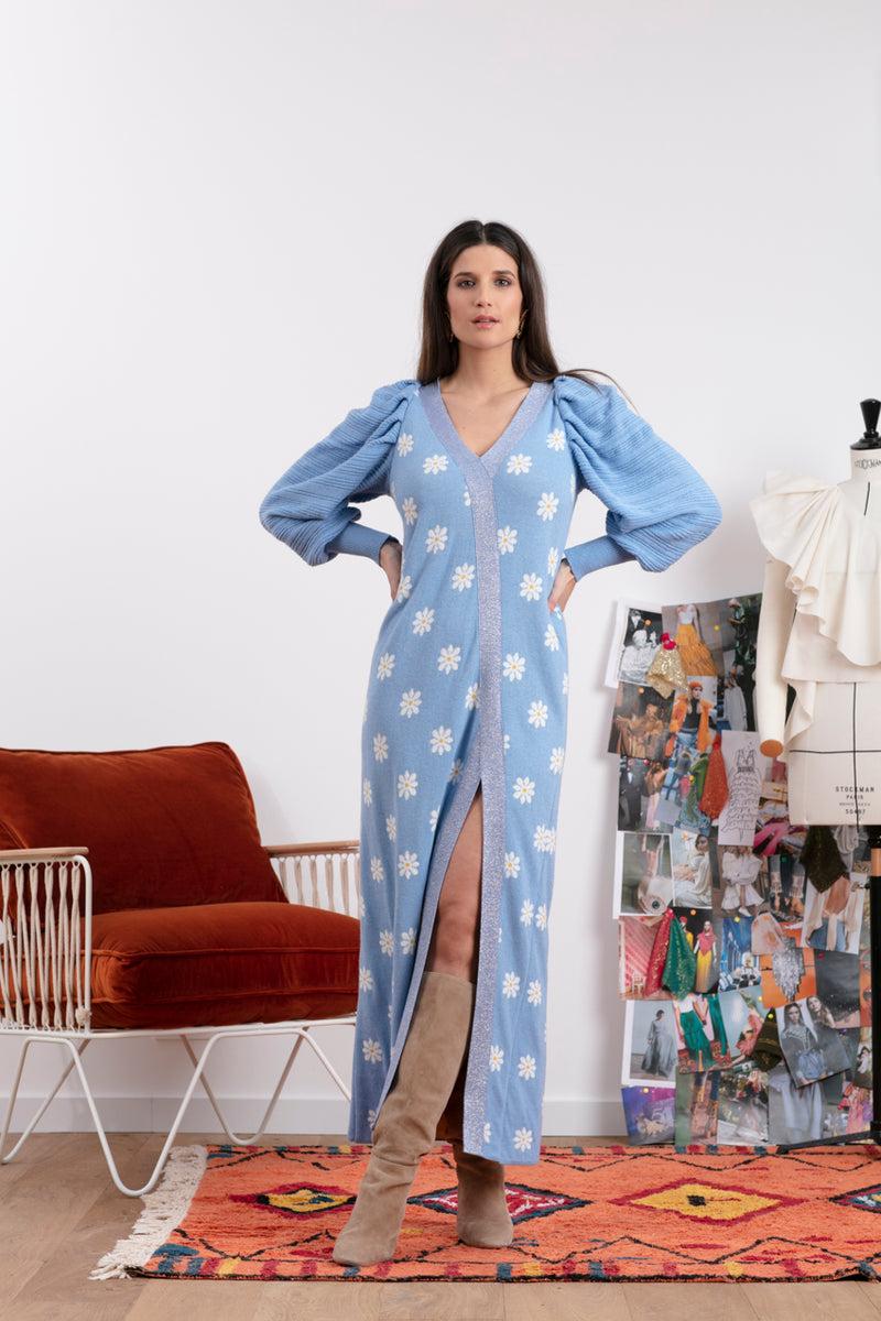 Sundress ANGELE FLOWER LIGHT BLUE