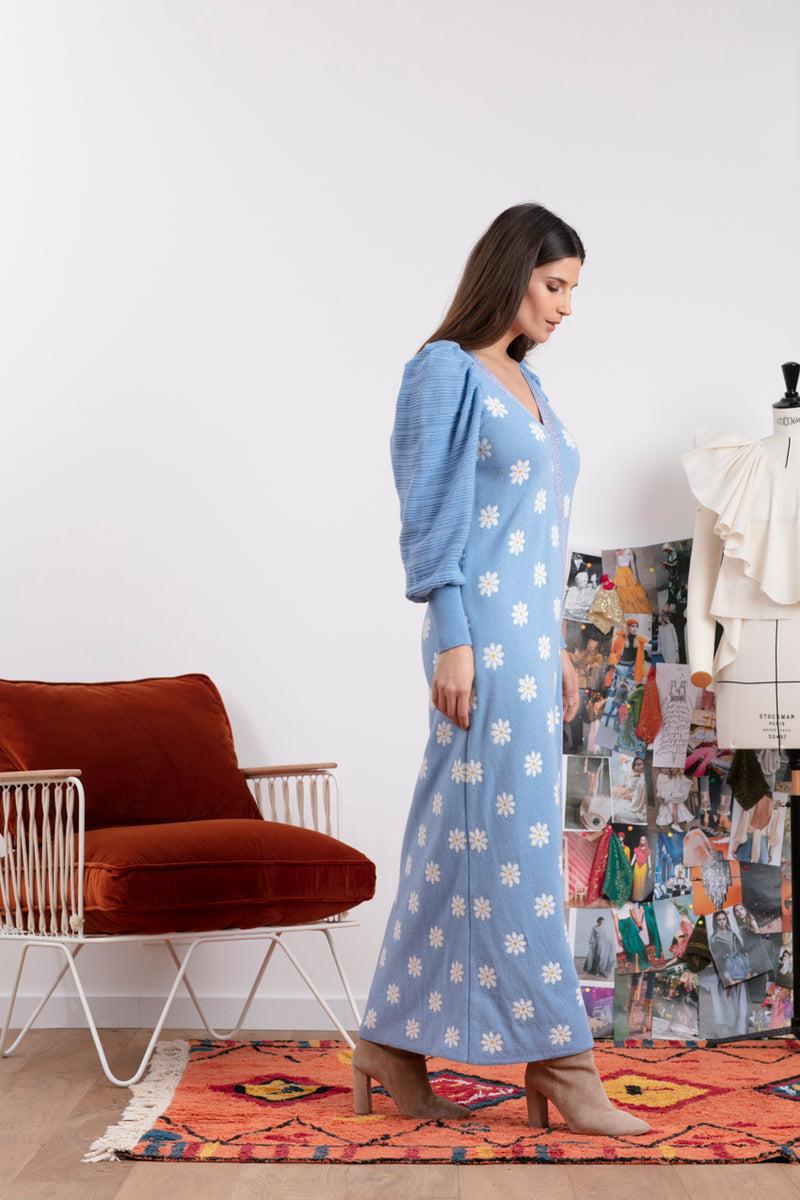 Sundress ANGELE FLOWER LIGHT BLUE