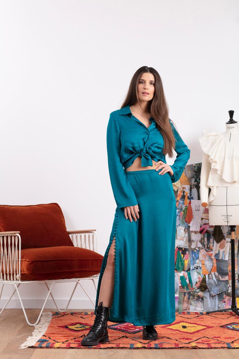 sundress ANNA SKIRT SATIN CANARD