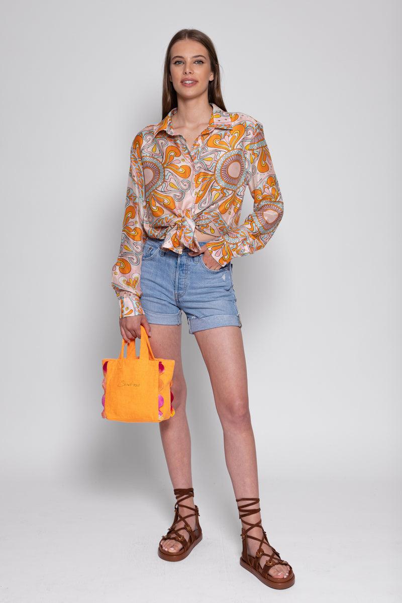 Sundress ANTHEA SHIRT HAVANA AQUARELLE