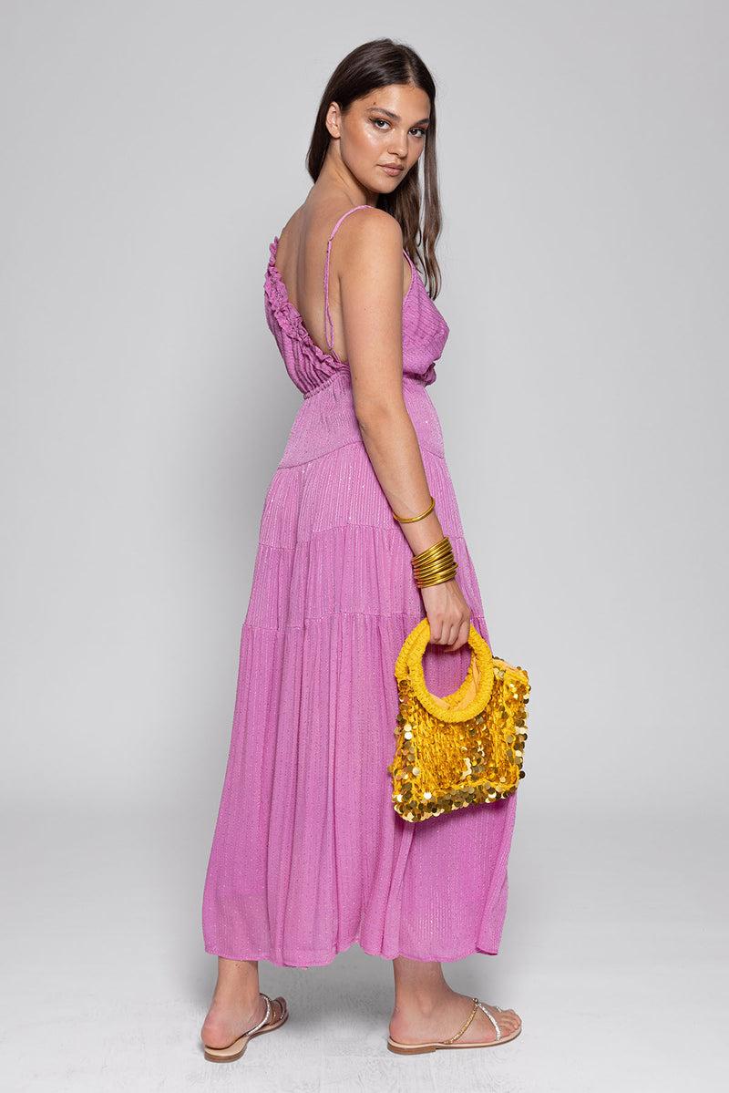 sundress ARLETTE LONG DRESS CASSIS LILAS