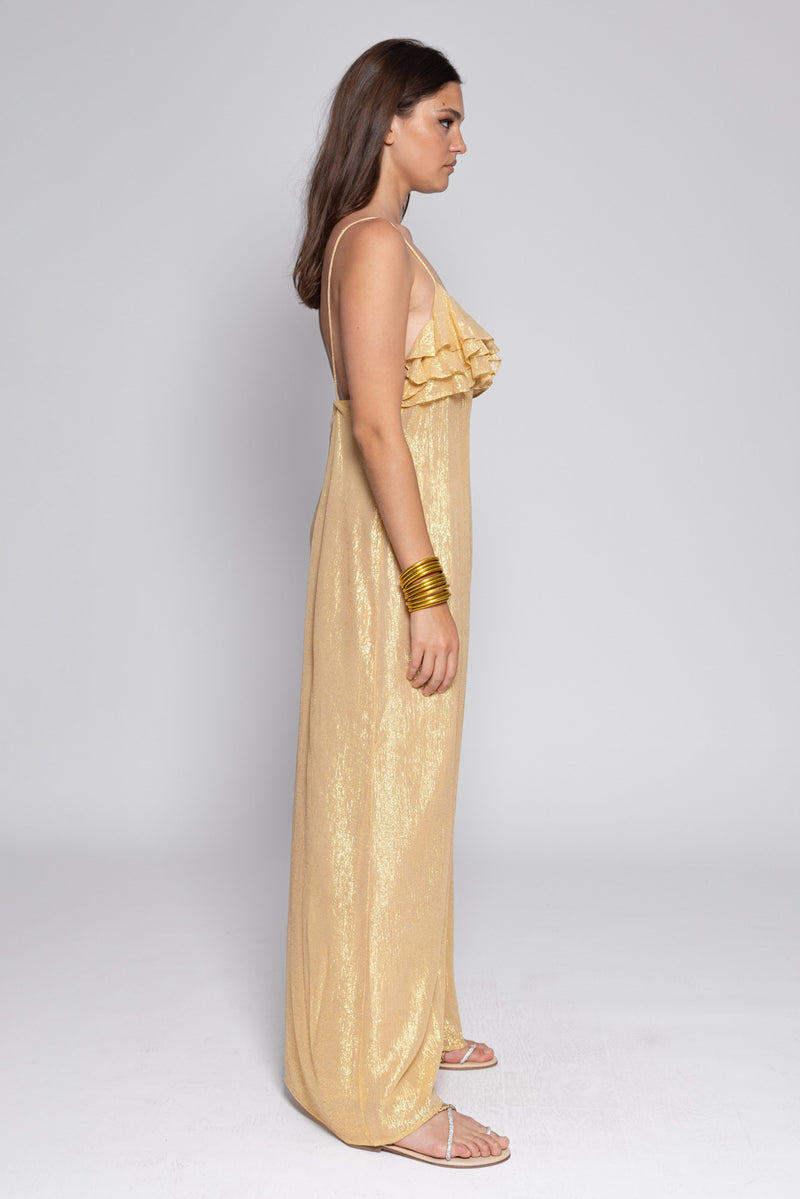 Sundress ASALIA LONG DRESS IOS BRIGHT GOLD