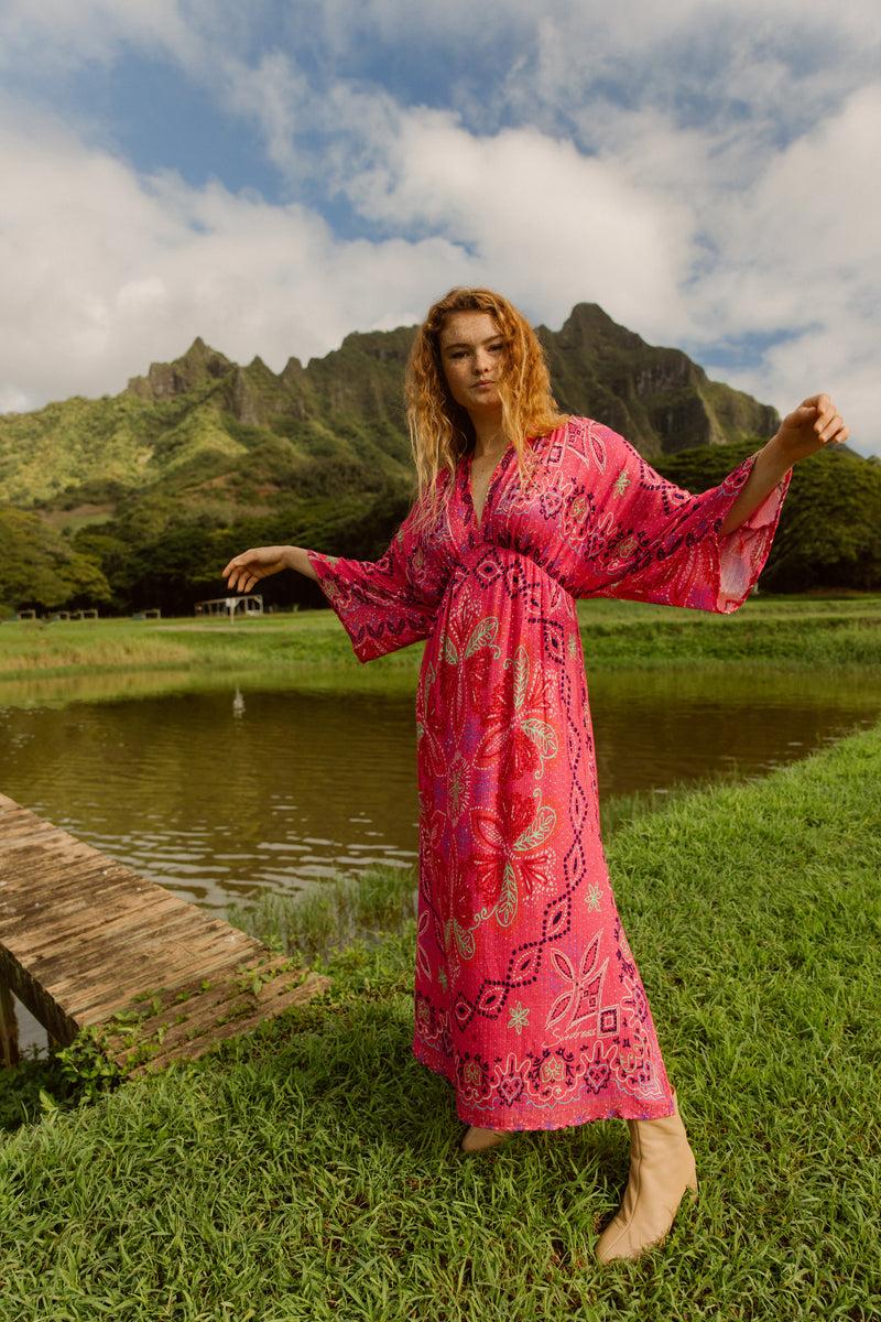 Sundress AVY LONG DRESS SAINT TROPEZ FUCHSIA