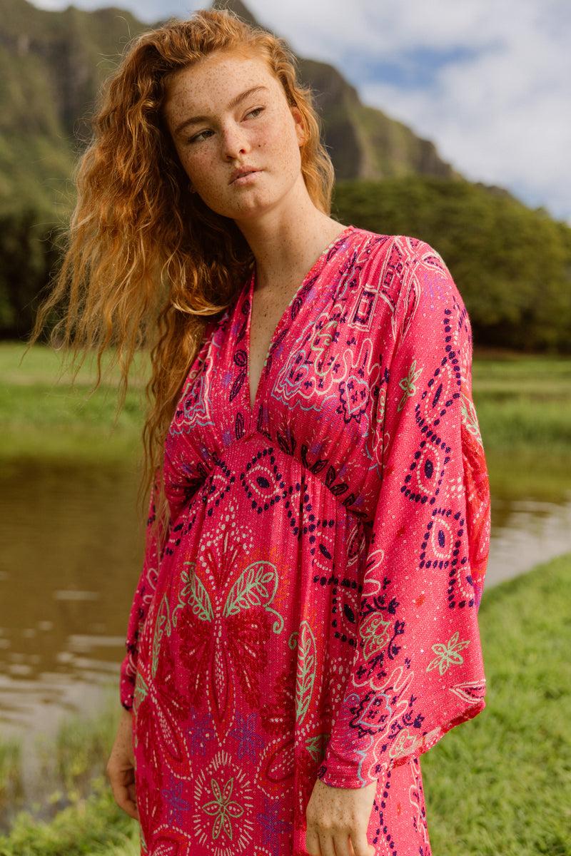 Sundress AVY LONG DRESS SAINT TROPEZ FUCHSIA