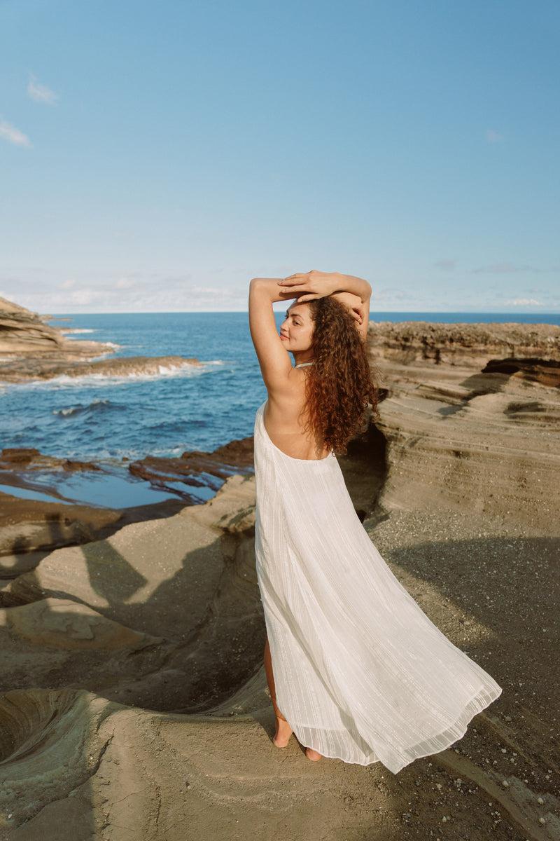 Sundress BEA LONG DRESS PALMA WHITE