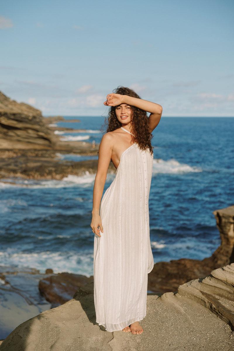 Sundress BEA LONG DRESS PALMA WHITE