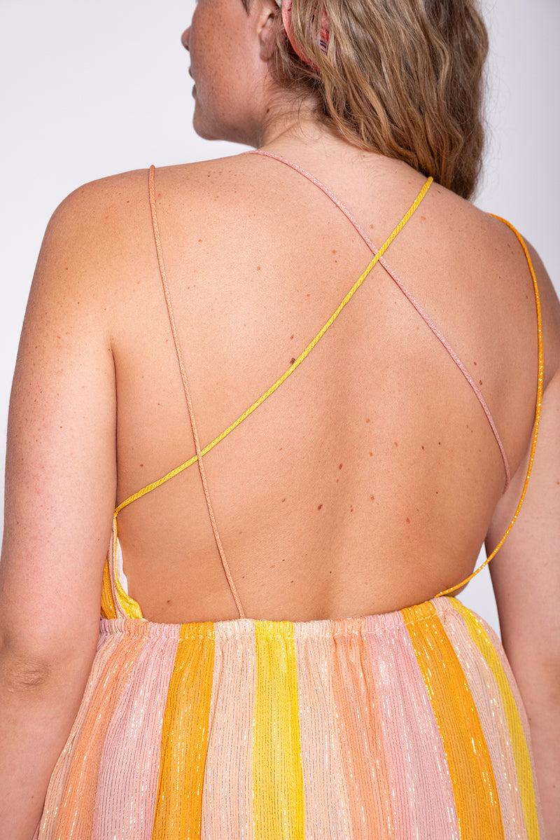 Sundress CALI LONG DRESS MARBELLA MIX PEACH