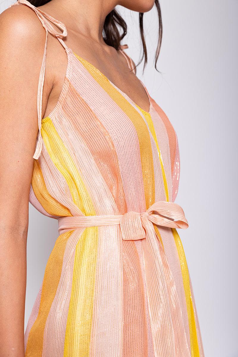 Sundress CARY LONG DRESS MARBELLA MIX PEACH