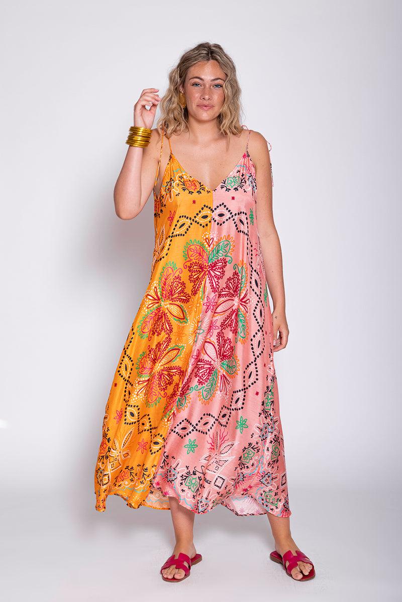 sundress CARY LONG DRESS SAINT TROPEZ BICOLOR